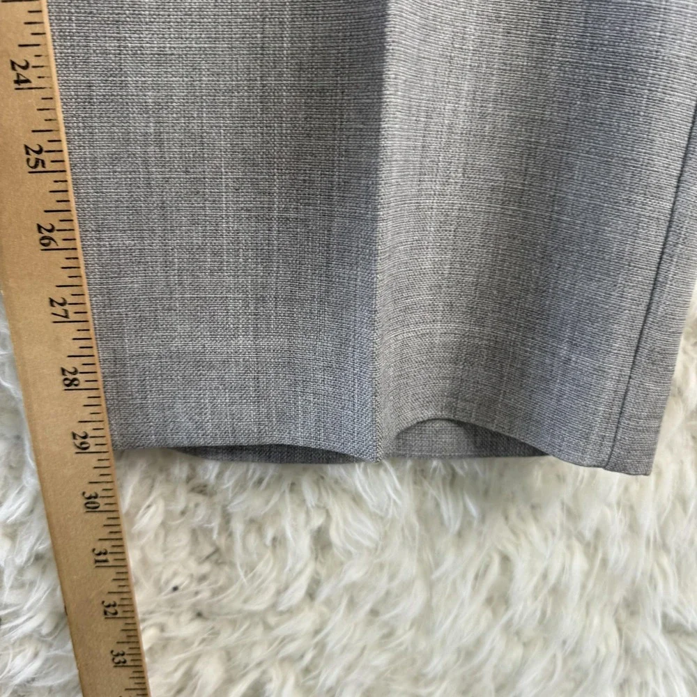 Alfred Dunner Pants Womens 18W Gray Straight Twill Pull On Elastic Waist Pockets